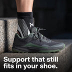 Ankle brace worn inside a laced trail shoe, support that still fits in your shoe