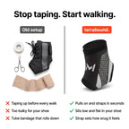Tape and a bulky lace-up brace compared with the low-profile Terrabound ankle support