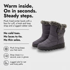 Fur lined winter boots: warm inside, on in seconds, steady steps