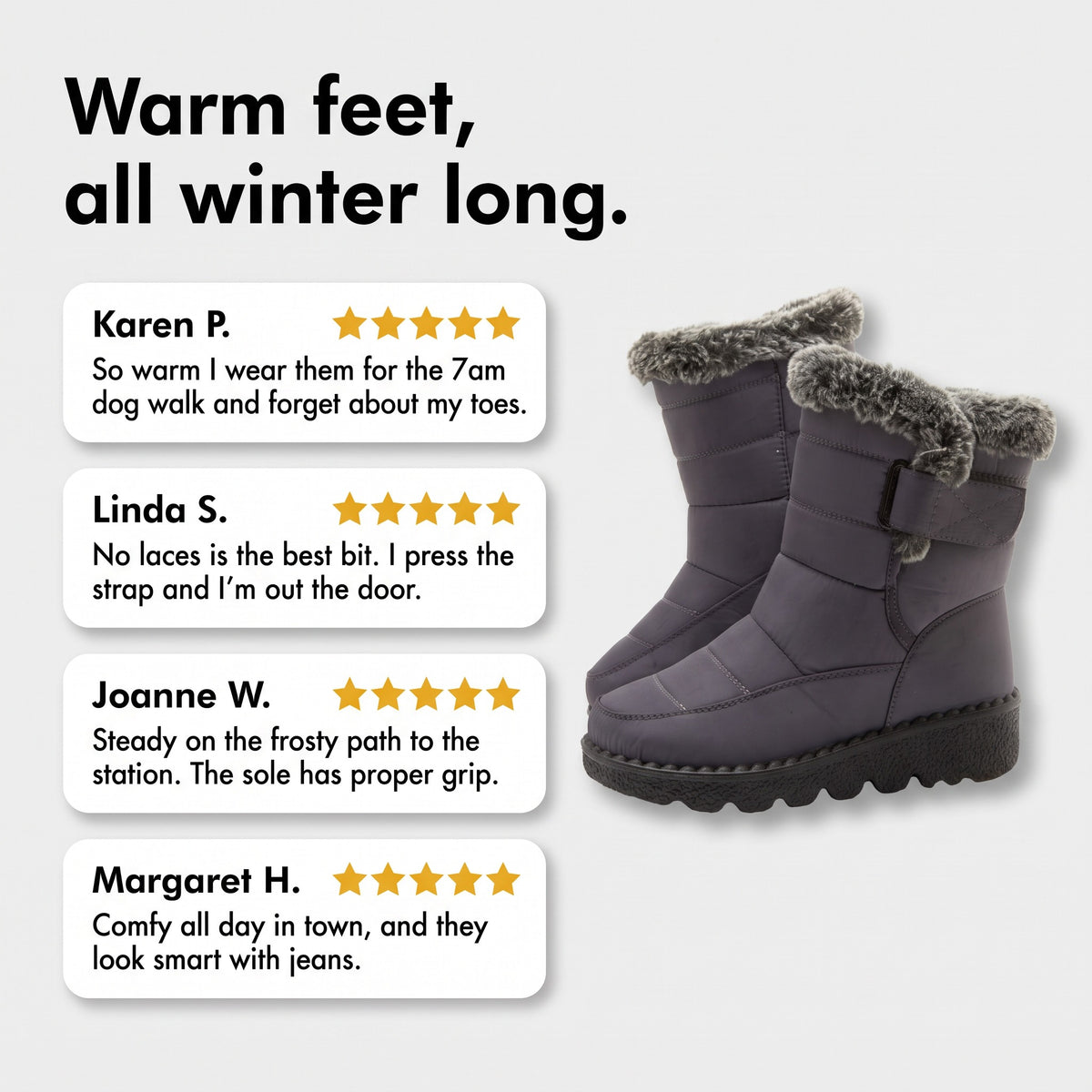 Customer reviews of the women's fur lined winter boots