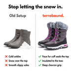 Comparison: low fashion ankle boots versus terrabound faux fur cuff snow boots