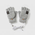 USB heated fingerless gloves in Grey