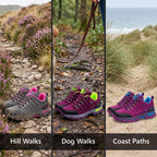 Women's walking shoes for hill walks, dog walks and coast paths