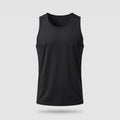 Men's sleeveless running top in Black, front view