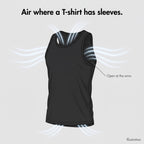 Illustration: air reaches the arms and sides through the open armholes