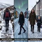 Microspikes for winter hill walks, northern lights trips and icy school runs