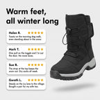 Customer review cards for the fur lined snow boots