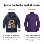 Comparison: bulky winter coat and scarf versus the terrabound women's full zip fleece