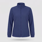 Women's full zip fleece jacket in Royal Blue on a light grey background