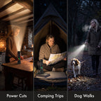 Rechargeable torch for power cuts, camping trips and dog walks