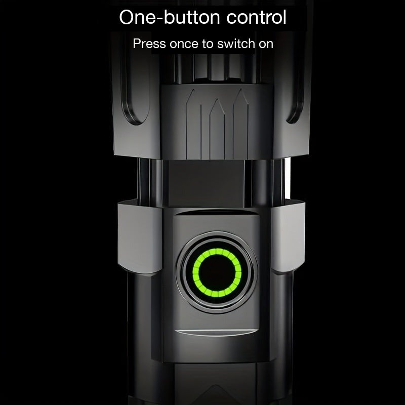 LED Long-Range Zoom Torch – USB Rechargeable Utility Flashlight
