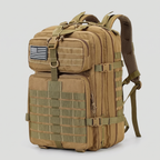 Terrabound 50L tactical backpack in beige, front three-quarter view