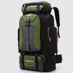 Terrabound 70L hiking rucksack in Green, front three-quarter view