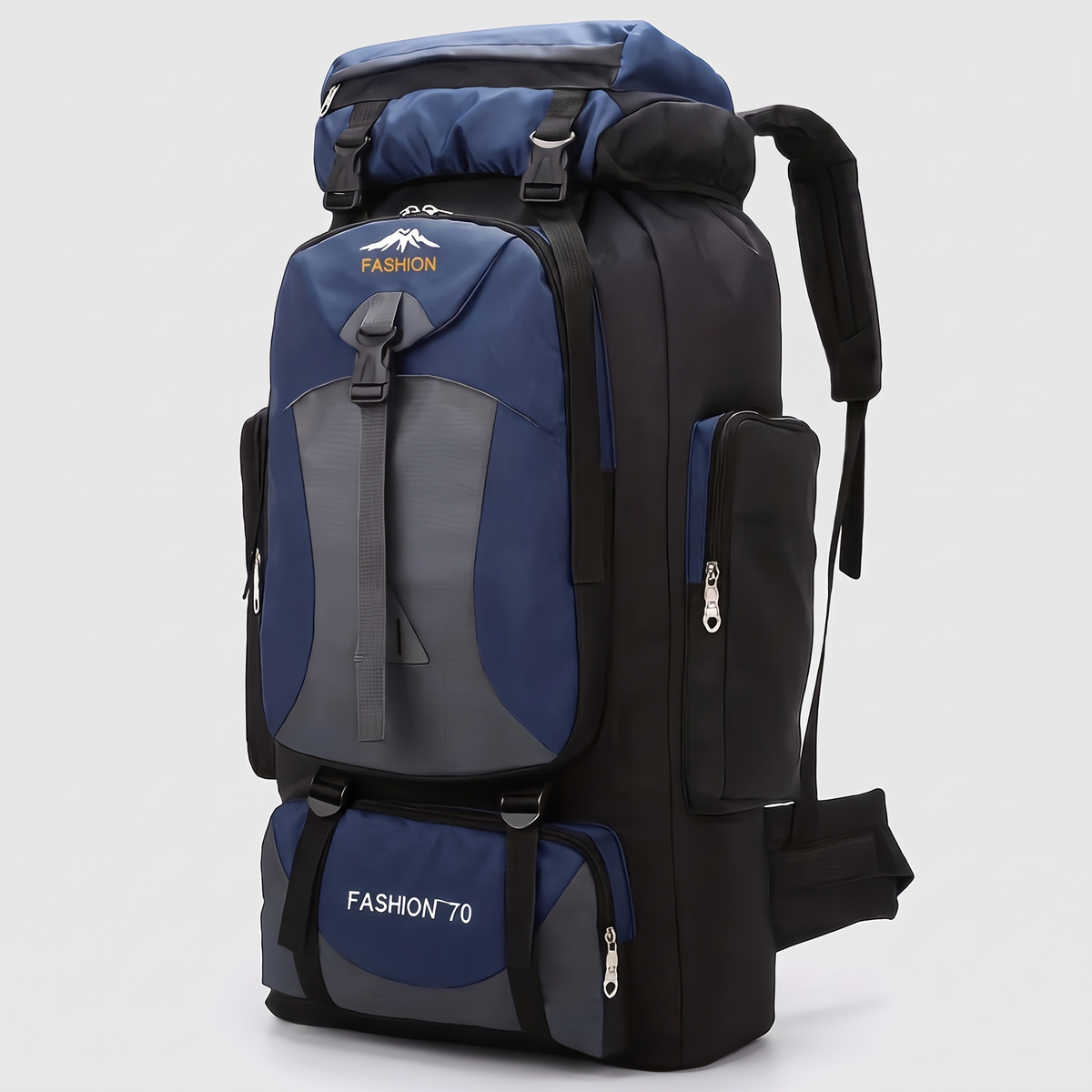 Terrabound 70L hiking rucksack in Dark Blue, front three-quarter view