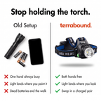 Head torch versus hand torch comparison