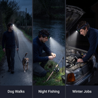 Head torch for dog walks, night fishing and winter jobs