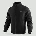 Fleece lined heated jacket in Black, front view