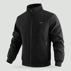 Fleece lined heated jacket in Black, front view