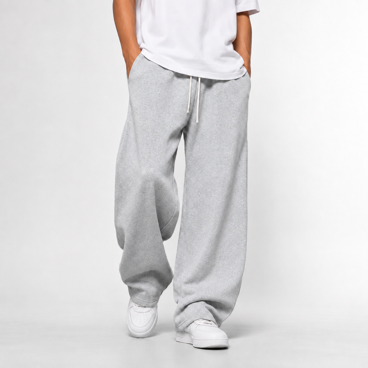 Men's joggers in Light Grey, front view