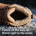 Faux fur fleece lining running up into the padded collar of the winter boot