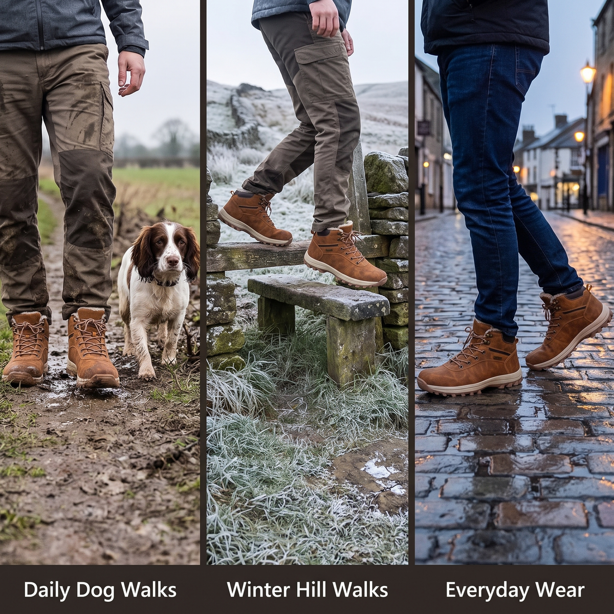Men's winter boots for dog walks, winter hill walks and everyday wear