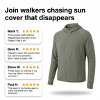 Customer reviews alongside the army green full-zip sun hoodie