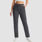 Women's fleece joggers in Dark Grey, front view