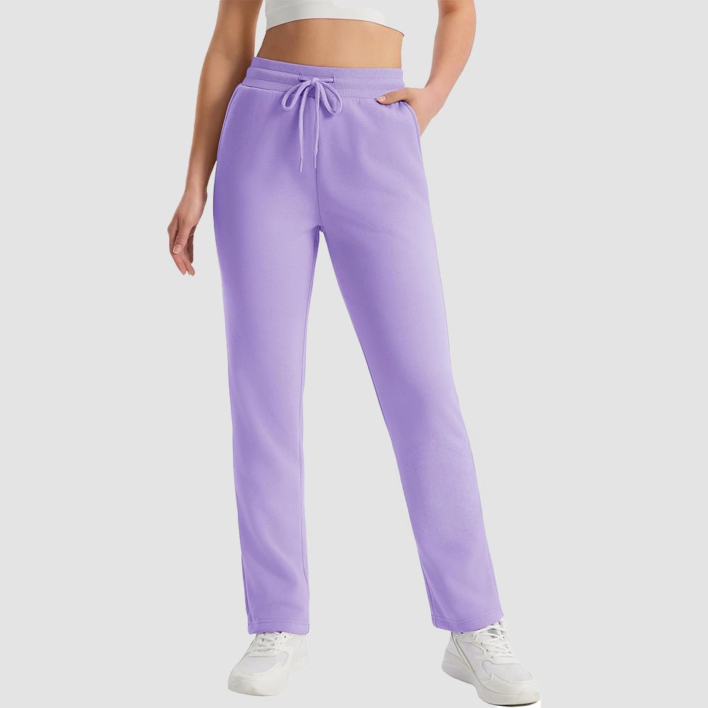 Women's fleece joggers in Lavender, front view