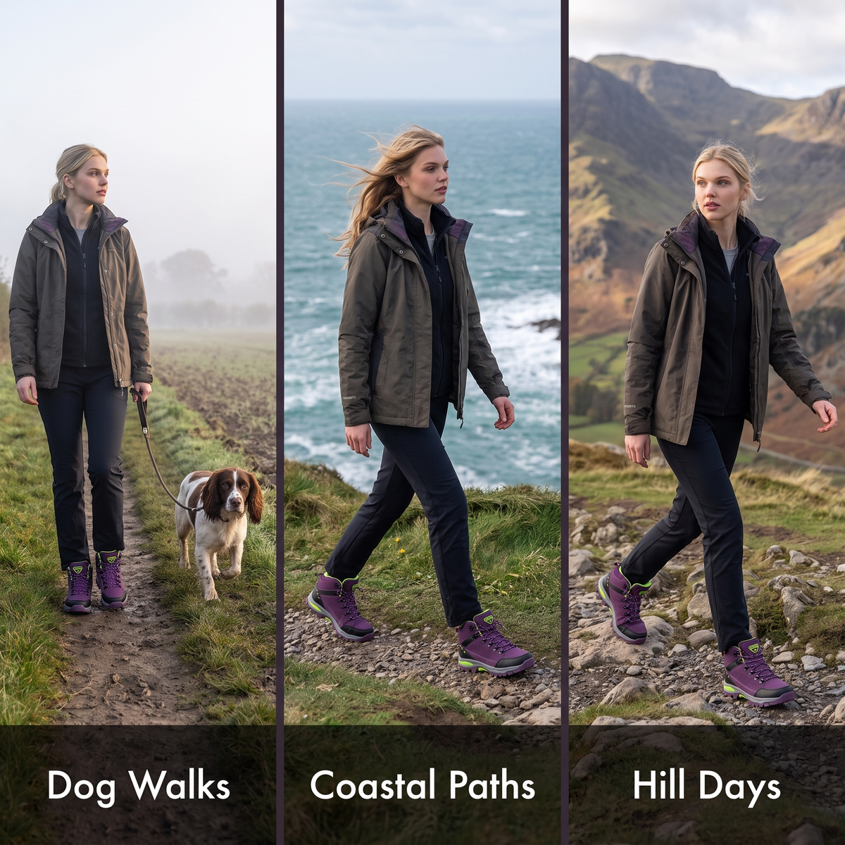 Women's walking boots for dog walks, coastal paths and hill days