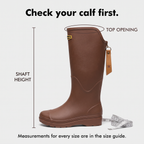 Shaft height and top opening of the women's knee high wellies
