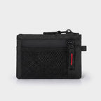 Back of the zip card holder showing the open mesh card slot