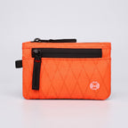 Zip card holder in Orange, front view