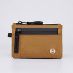 Zip card holder in Tan, front view