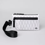 Zip card holder in White with wrist strap