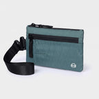 Zip card holder in Teal with wrist strap