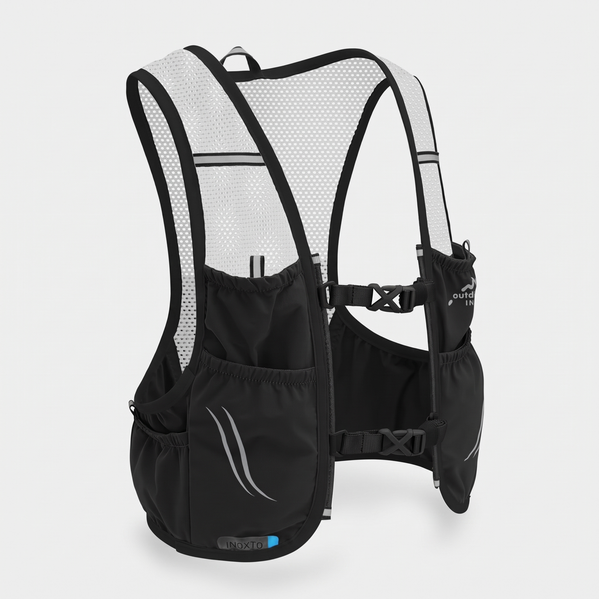 Terrabound trail running vest in Black, front three-quarter view