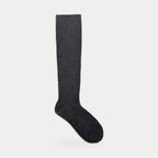 Merino wool knee high socks, charcoal