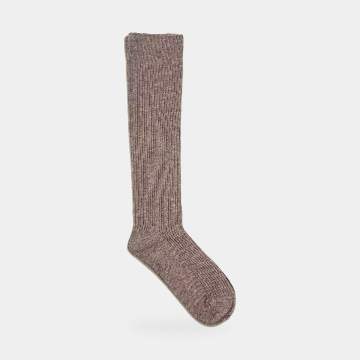Merino wool knee high socks, taupe