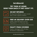 Terrabound 30-day returns, free UK delivery over £50 and faulty item terms