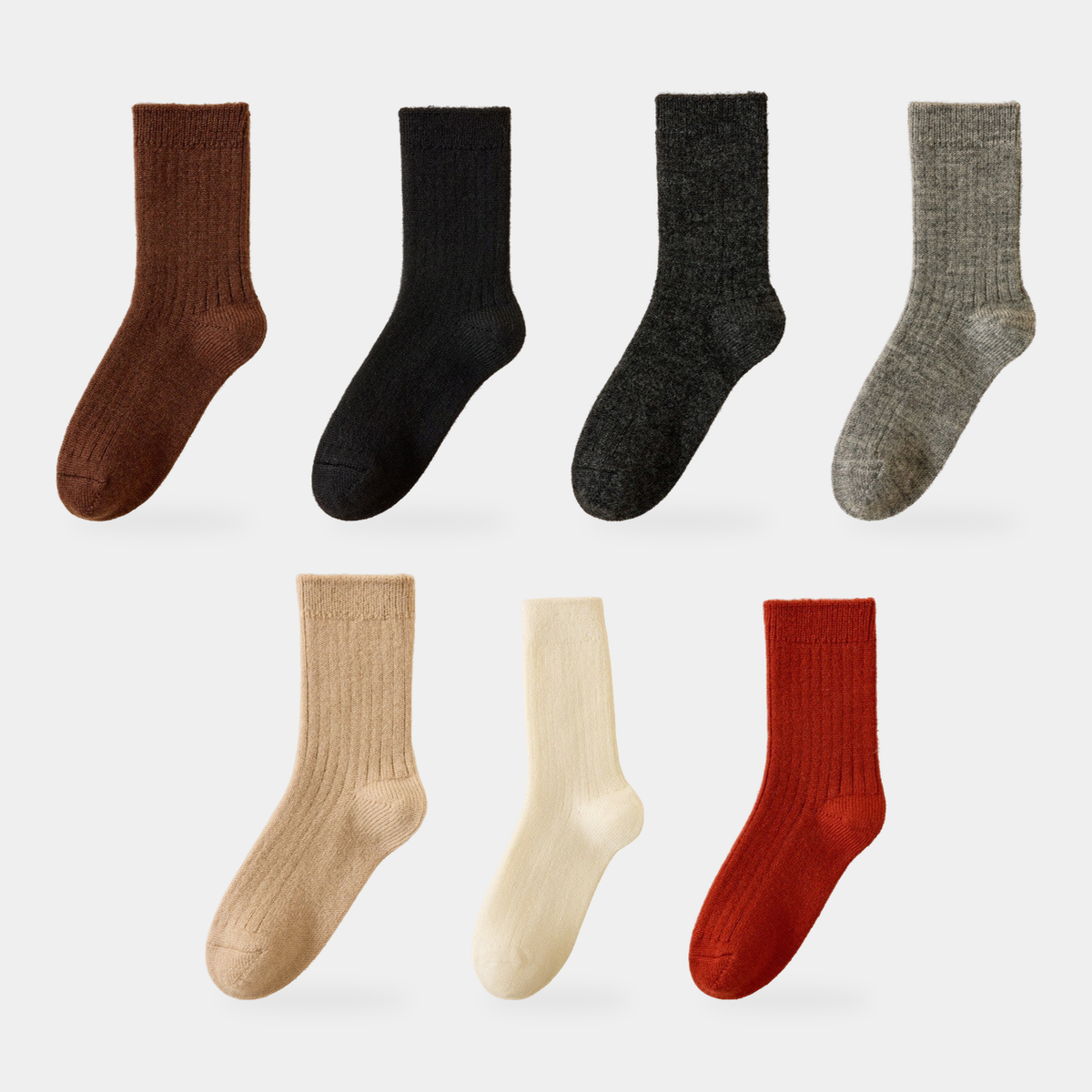 Terrabound wool socks in all seven colours