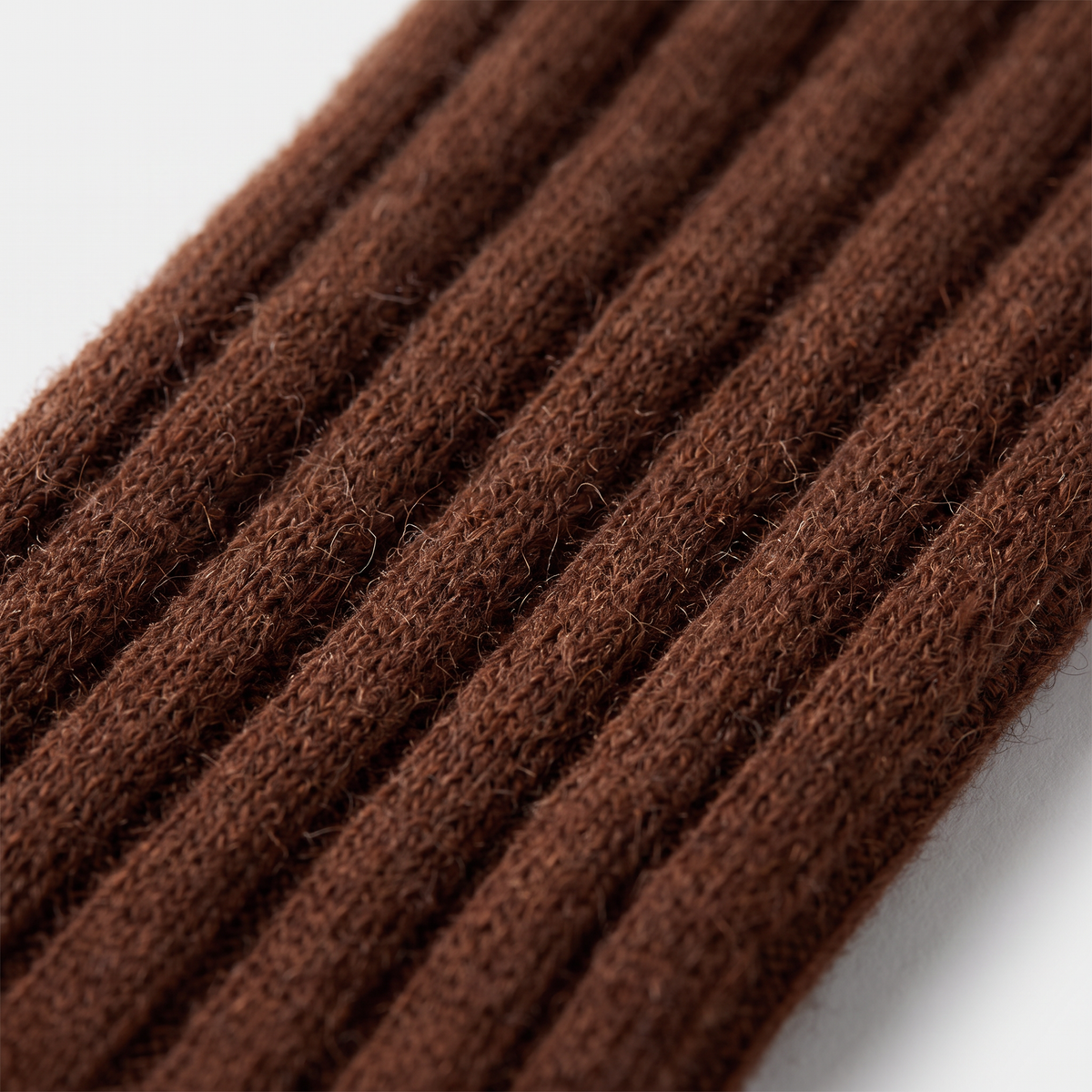 Close-up of the brushed wool rib