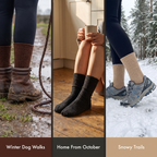 Wool socks for dog walks, at home and on snowy trails
